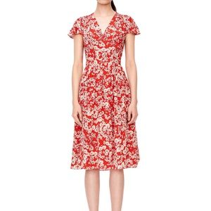 Rebecca Taylor SS Cherry Blossom 100% Silk Wrap Dress sz 2